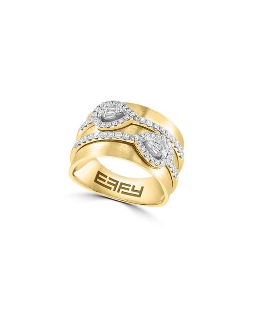 Effy Metallic Diamond Cigar Band Ring