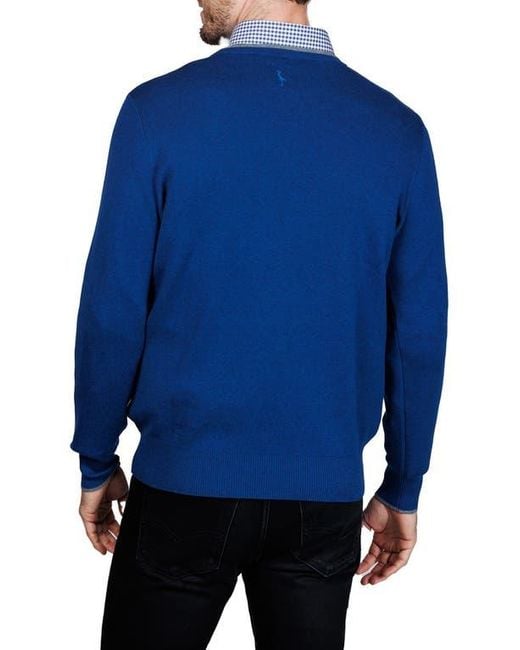 Tailorbyrd Blue Fine Knit Sweater for men