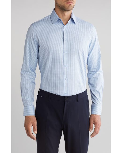 Duchamp Blue Check Tailored Fit Dress Shirt for men