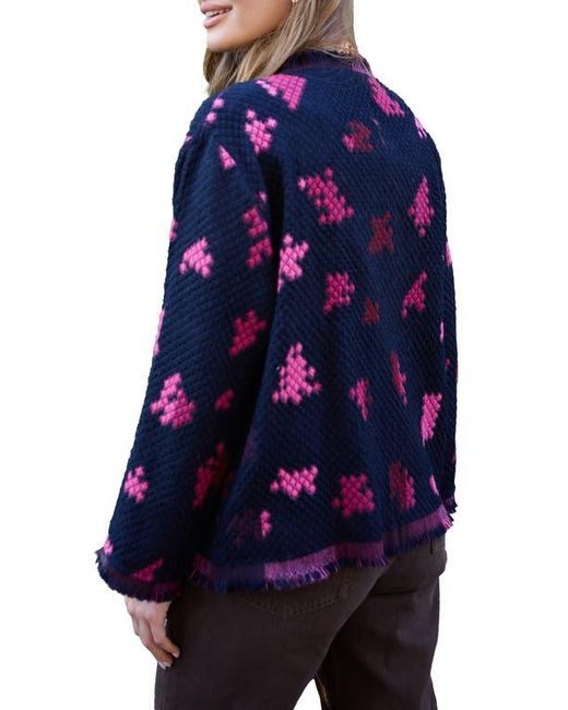 Saachi Blue Fringe Trim Jacket