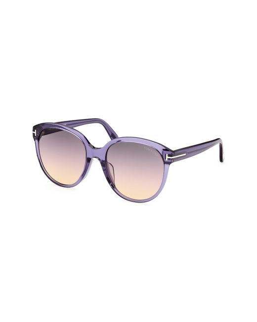 Tom Ford Pink 58mm Gradient Round Sunglasses