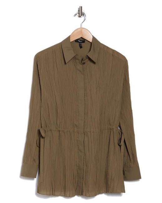 Theory Brown Crinkle Button Front Shirt