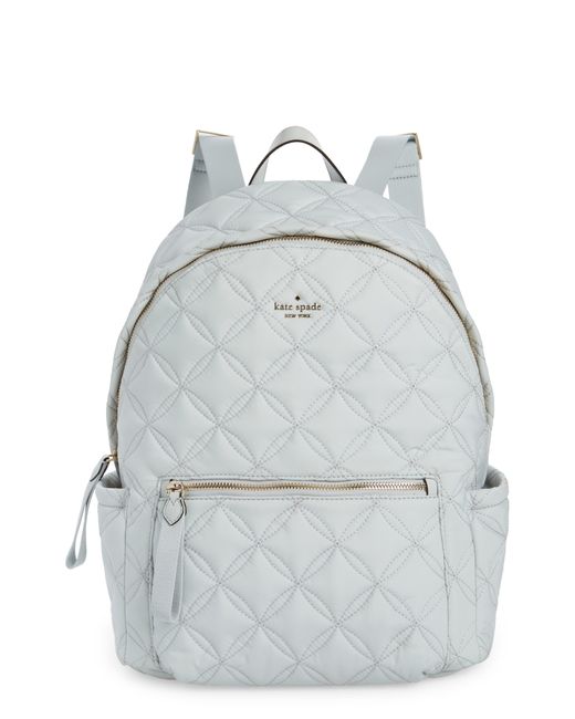 Kate Spade Gray Large Diamond Quilt Backpack