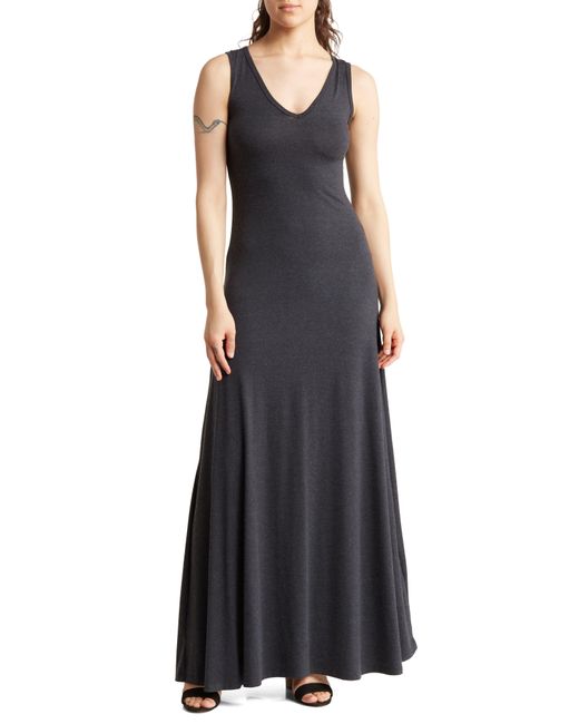 Go Couture Black V-neck Sleeveless Maxi Dress