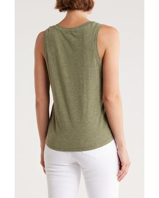 Democracy Green Scallop Trim Shell Tank Top