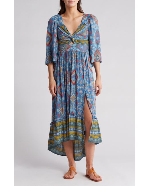 Angie Blue High-low Maxi Dress