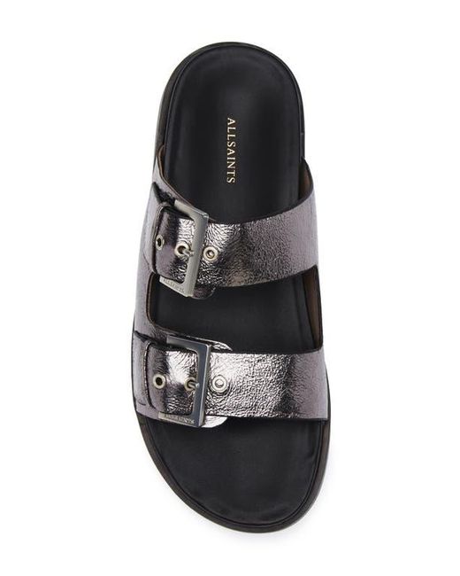 AllSaints White Mia Metallic Strap Sandal