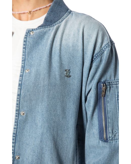 Juicy Couture Blue Denim Bomber Jacket