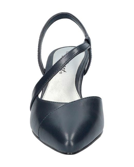 Easy Street Blue Emerald Slingback Pointed Toe Pump