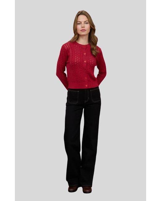 Blu Pepper Red Pointelle Cardigan