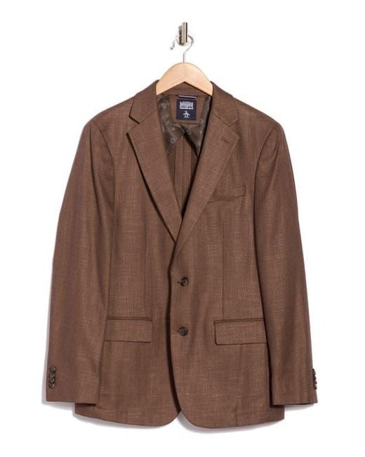Original Penguin Brown Two Button Notch Lapel Sport Coat for men
