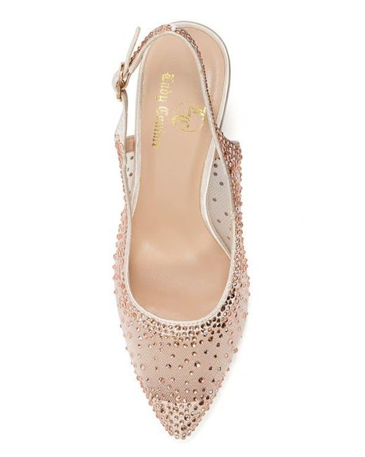Lady Couture Pink Embellished Slingback Pointed Pumps