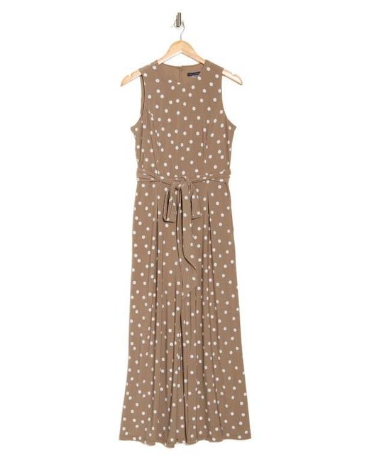 Tommy Hilfiger Natural Polka Dot Sleeveless Tie Waist Crop Jumpsuit