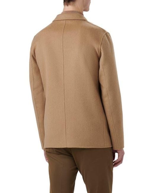 Bugatchi Brown Wool Blend Double Button Blazer for men