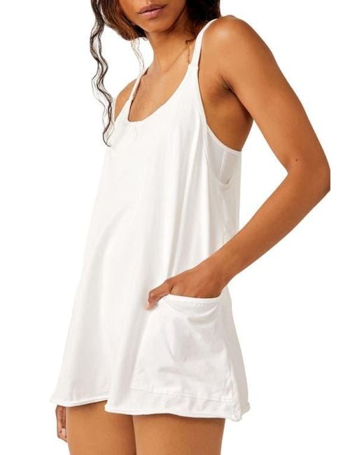 Free People White Fp Movement Hot Shot Mini Sport Dress