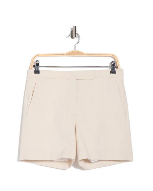 Theory Natural Stripe Seersucker Cotton Blend Shorts