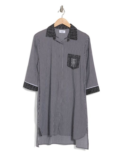 DKNY Gray Stripe Pocket Nightshirt