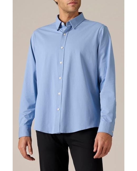 Rhone Blue Commuter Pro Button-Up Shirt for men