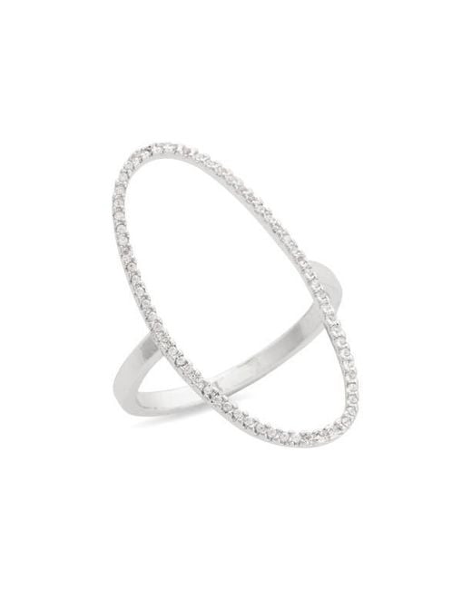 Nordstrom Rack White Cz Pavé Open Oval Ring
