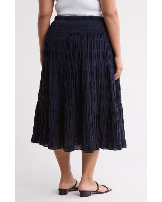 Max Studio Blue Textured Maxi Skirt