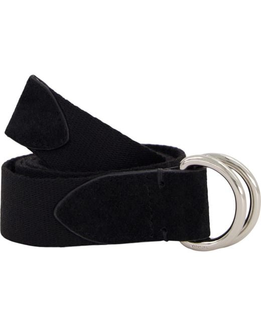 Vince Black D-Ring Webbing Belt