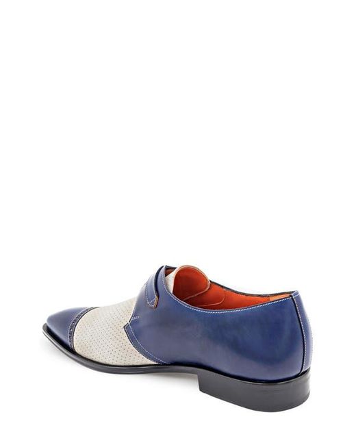 Mezlan Blue Patina Monk Strap Loafer for men