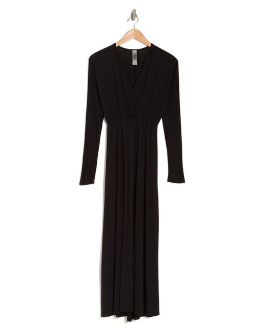 Go Couture Black Long Sleeve Empire Waist Maxi Dress