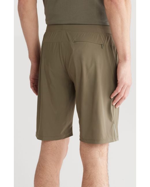 Kenneth Cole Green Water Repellent Active Stretch Running Shorts for men