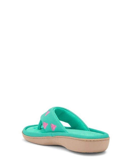 Isotoner Green Pique Resort Flip Flop Slipper