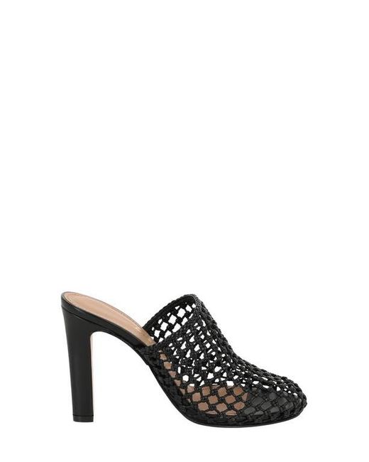 Ferragamo Black Woven Slide Sandal