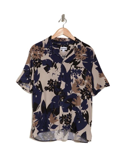 Abound Blue Tropical Collage Camp Shirt for men