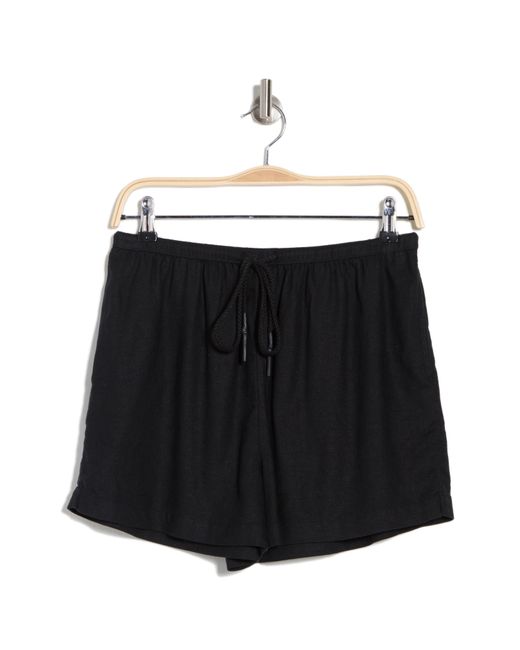 Melrose and Market Black Linen Drawstring Shorts