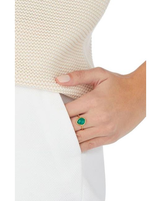 Monica Vinader Green Siren Small Nugget Stacking Ring