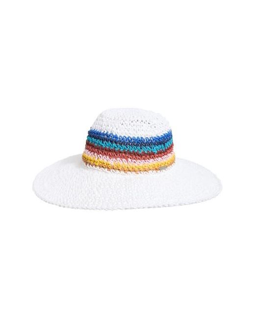 Steve Madden Blue Stripe Straw Panama Hat