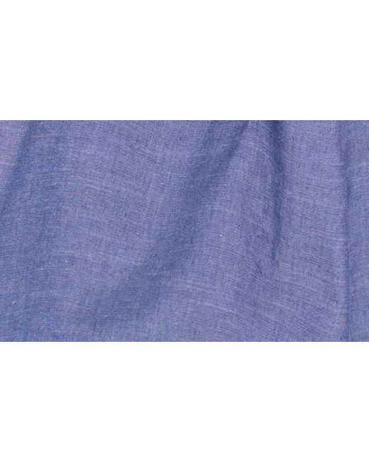 Calvin Klein Blue Elbow Length Sleeve Belted Shirtdress