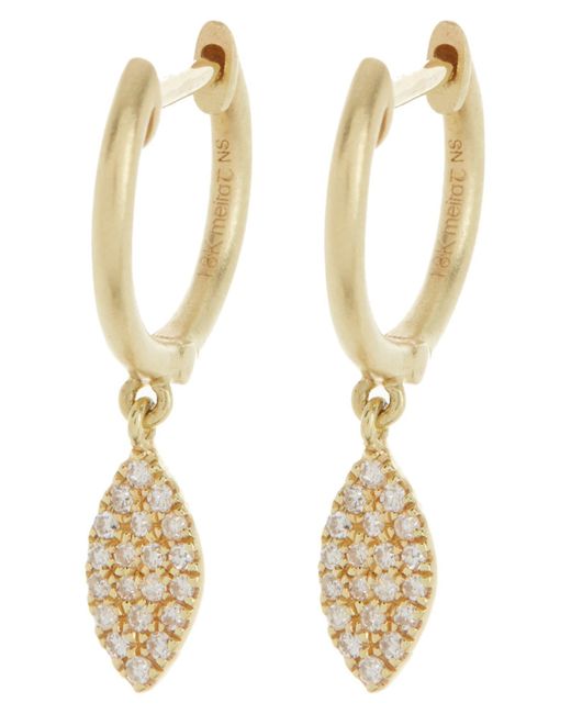 Meira T Metallic Diamond Hoop Earrings