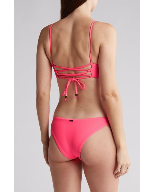 Maaji Pink Coral Lava Criss Cross Two-piece Swimsuit
