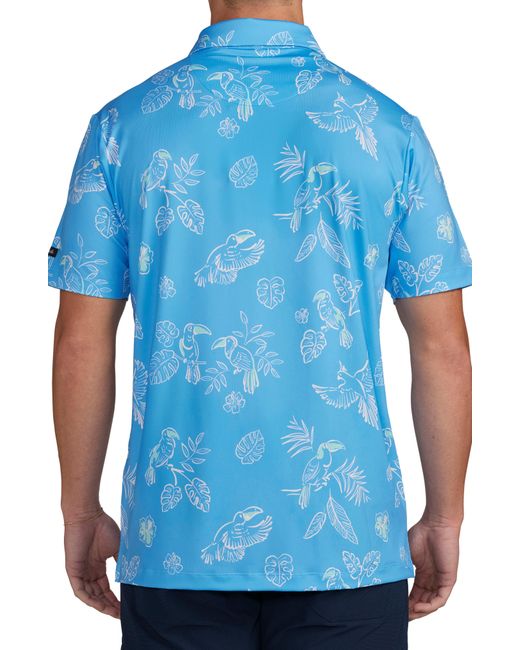 BAD BIRDIE Blue Performance Golf Polo At Nordstrom for men