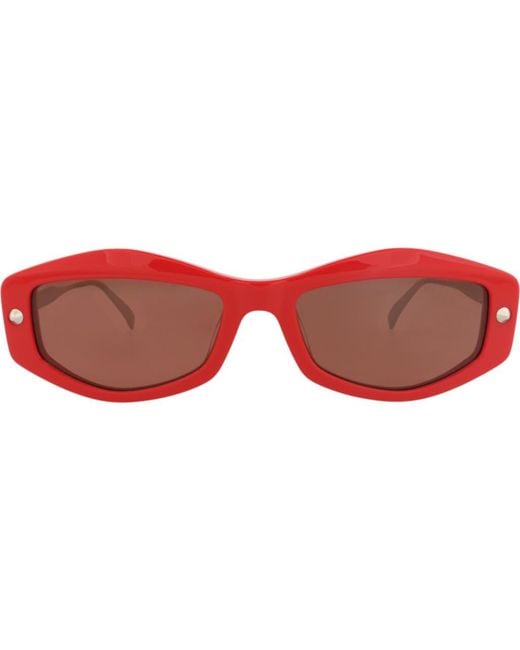 McQueen Red 52Mm Rectangular Sunglasses