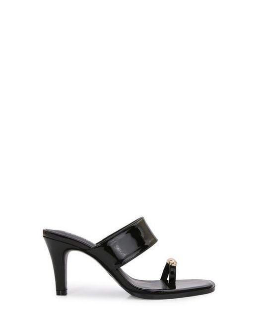 BERNESS Black Catha Toe Loop Sandal