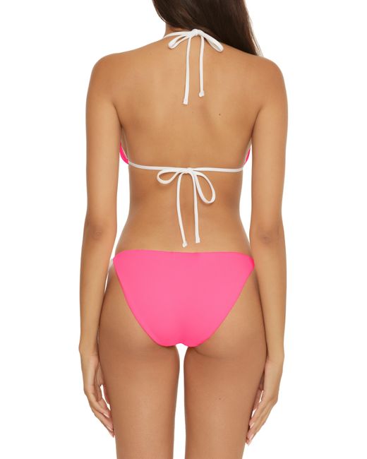 Lucky Brand Pink Reversible Rib Triangle Two-piece Swimsuit
