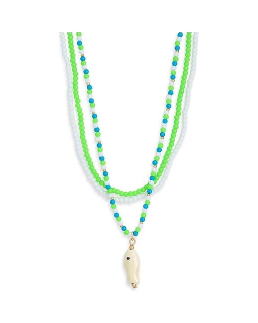 Leith Green 3-Pack Assorted Beaded Necklaces