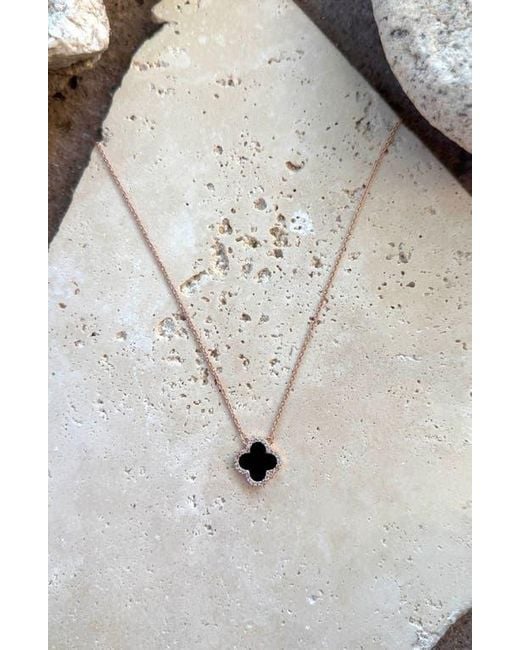 Adornia Blue Cubic Zirconia Clover Pendant Necklace