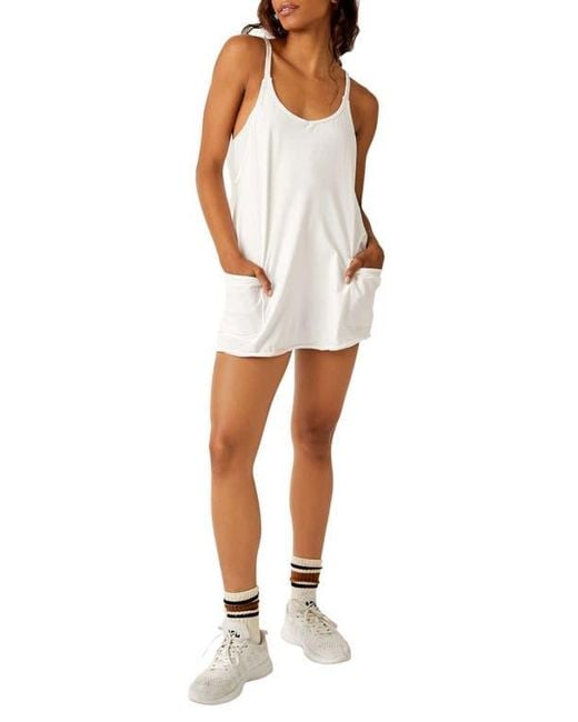 Free People White Fp Movement Hot Shot Mini Sport Dress