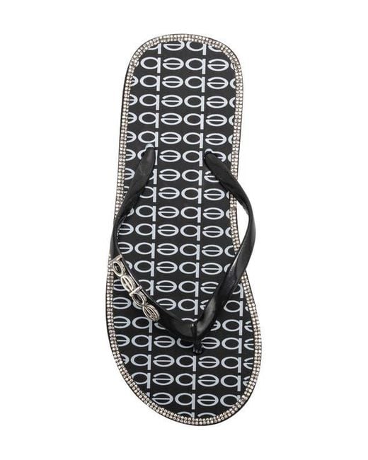 Bebe Gray Logo Print Flip Flop