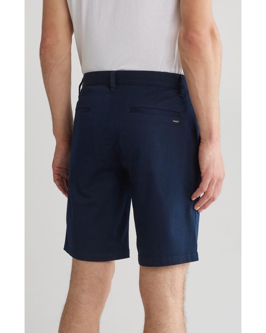 RVCA Blue The Week-end Stretch Twill Chino Shorts for men