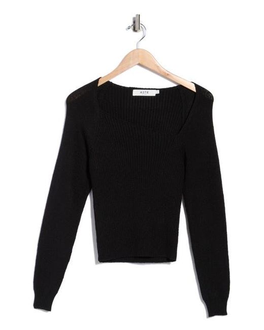 Astr Black Asymmetric Neck Sweater