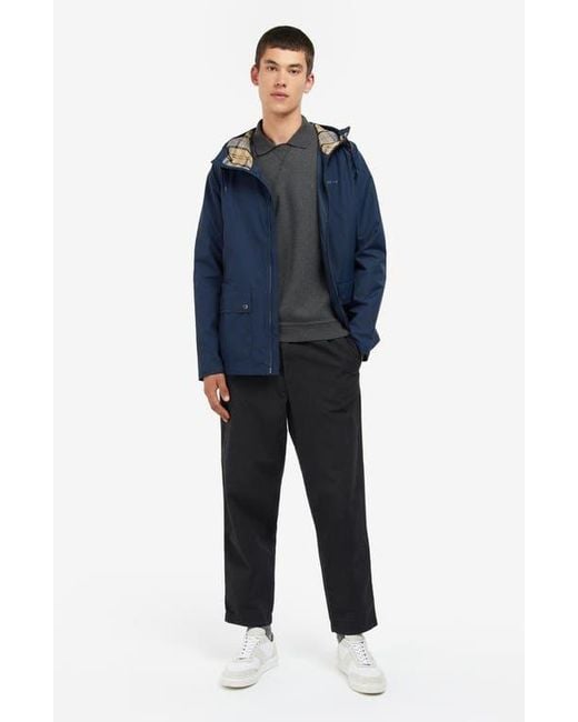 Barbour Blue Domus Hooded Jacket for men
