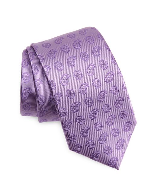 Duchamp Purple Tonal Paisley Silk Tie for men