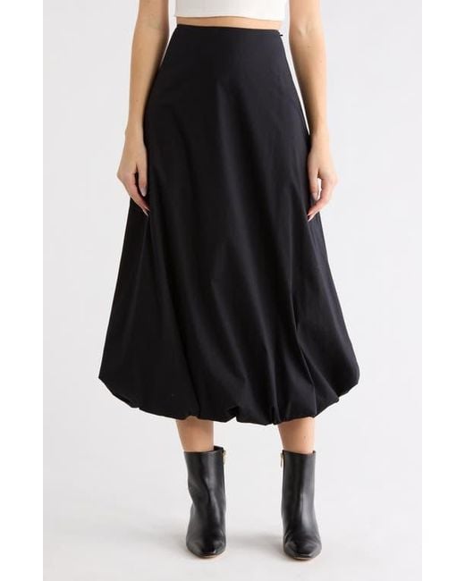 Leith Black Bubble Midi Skirt
